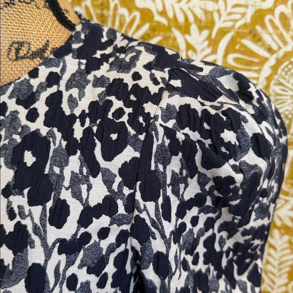 Black Halo Hadley Abstract Floral Long Sleeve Mini Dress in Spotted Vines Sz 6 - Picture 10 of 15